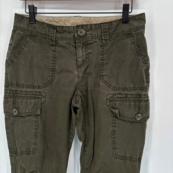 Banana Republic Cargo Pants Womens 4 Straight Leg Stretch Utility Khaki Green - Picture 2 of 6